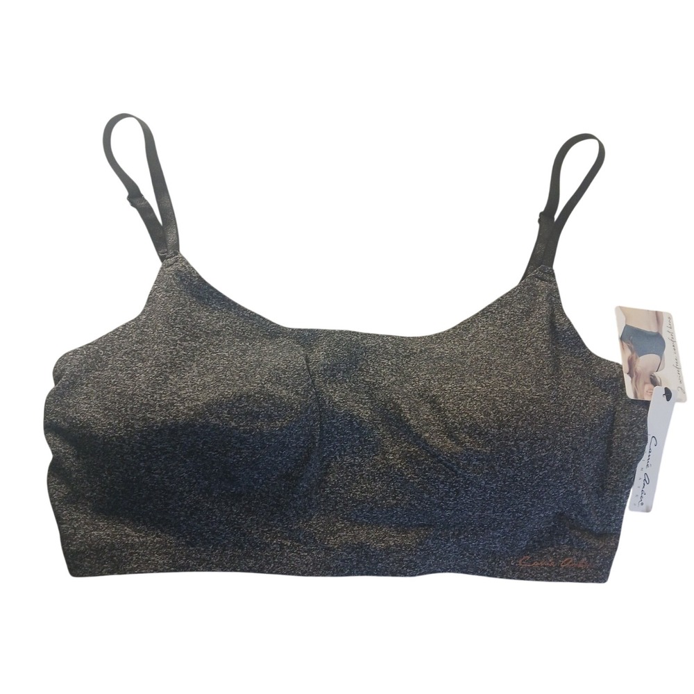 Carrie Amber Wirefree Comfort Bra CA5069 Womens Charcoal Black Bralette Sporty
